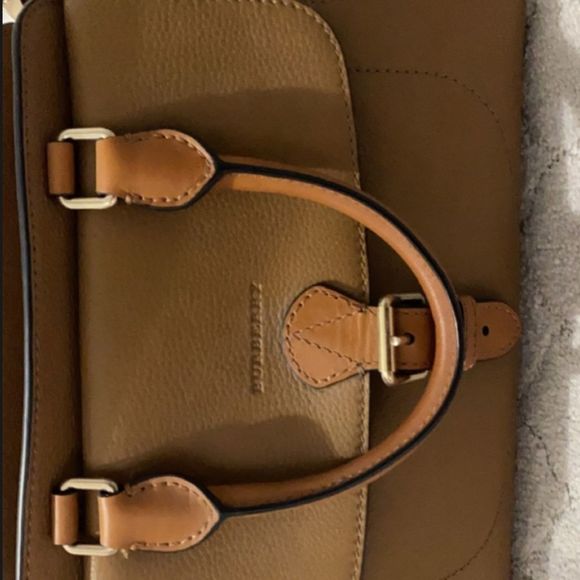 Burberry Brit Grainy Canvas Check Medium Harcourt Multi ( Saddle Brown) Leather - Picture 3 of 6